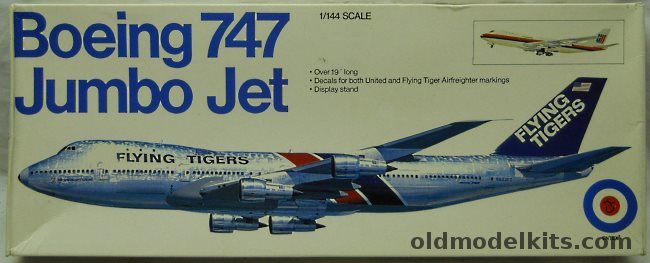 Entex 1/144 Boeing 747 Jumbo Jet - United Airlines or Flying Tigers Airfreighter, 8560 plastic model kit